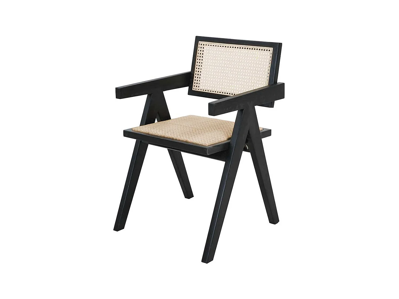 Armlehnstuhl Esszimmerstuhl in Beige und Schwarz