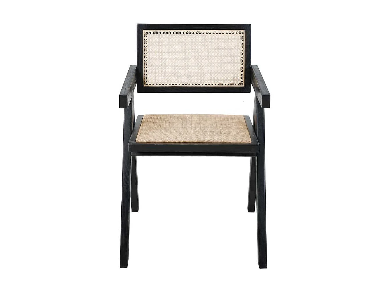 Armlehnstuhl Esszimmerstuhl in Beige und Schwarz