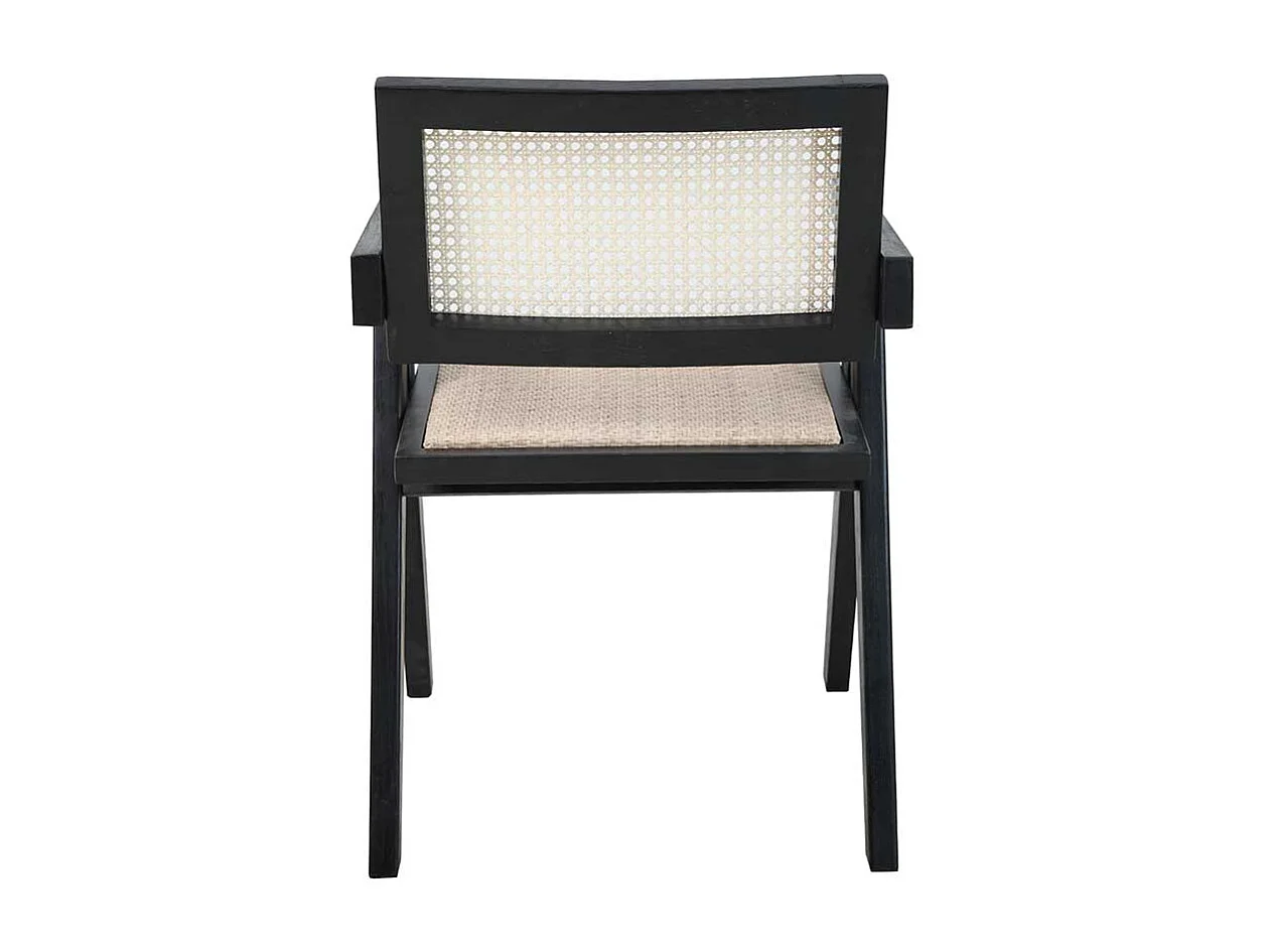 Armlehnstuhl Esszimmerstuhl in Beige und Schwarz