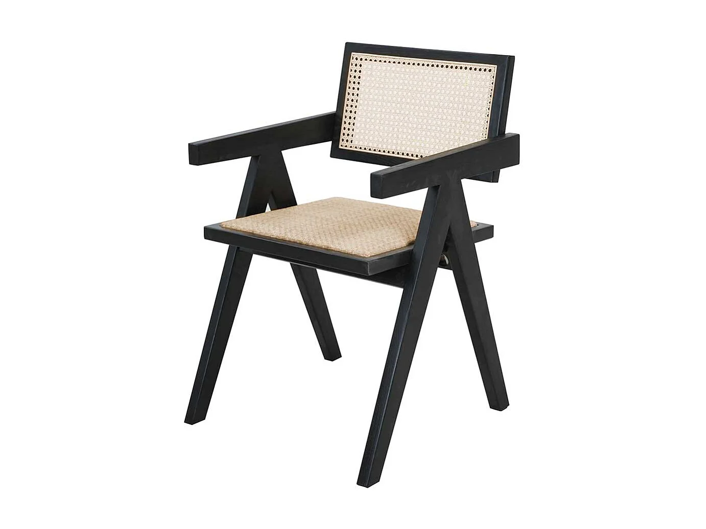 Armlehnstuhl Esszimmerstuhl in Beige und Schwarz