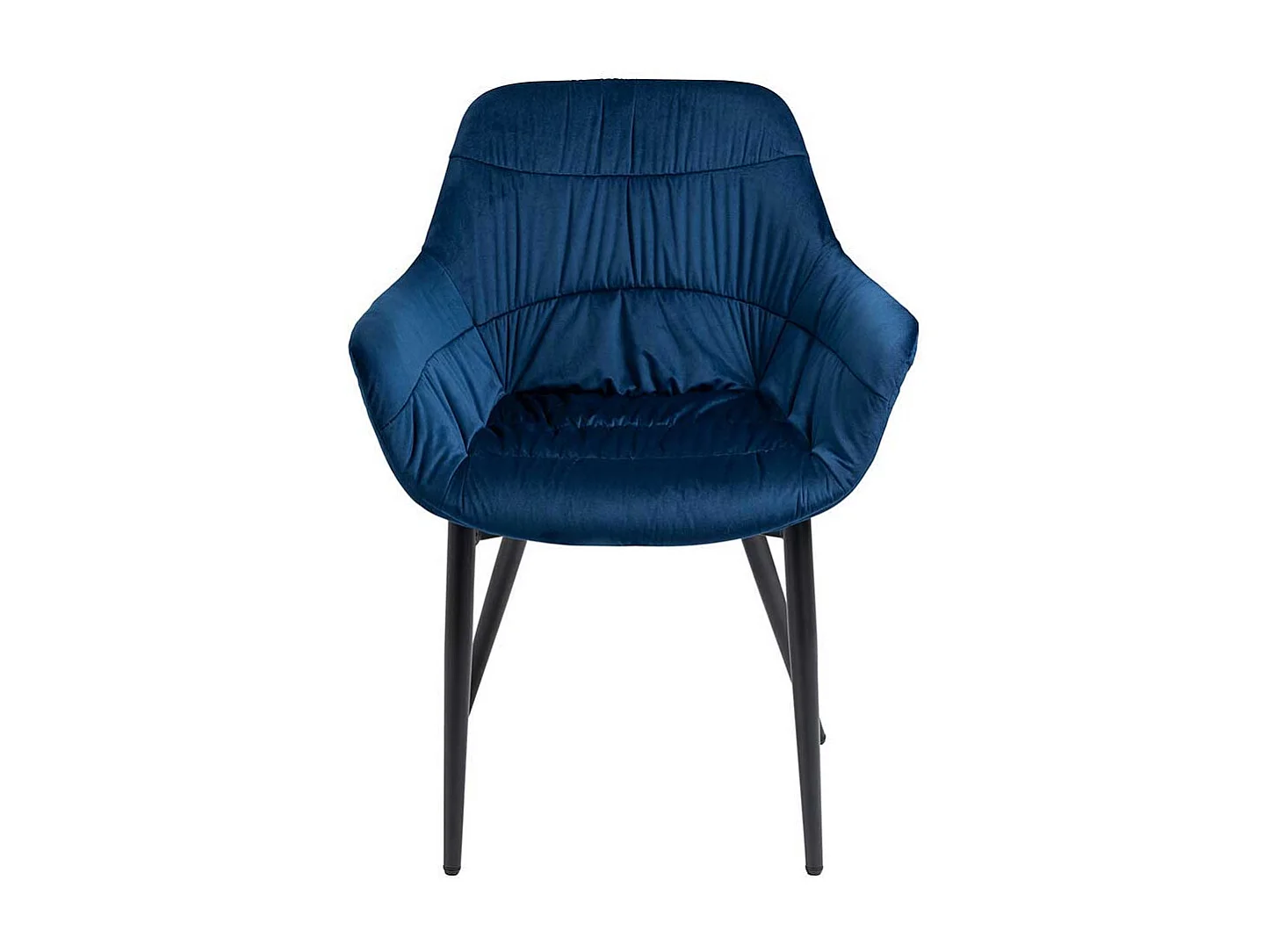 Polster Armlehnenstuhl in Blau Bezug aus Samt