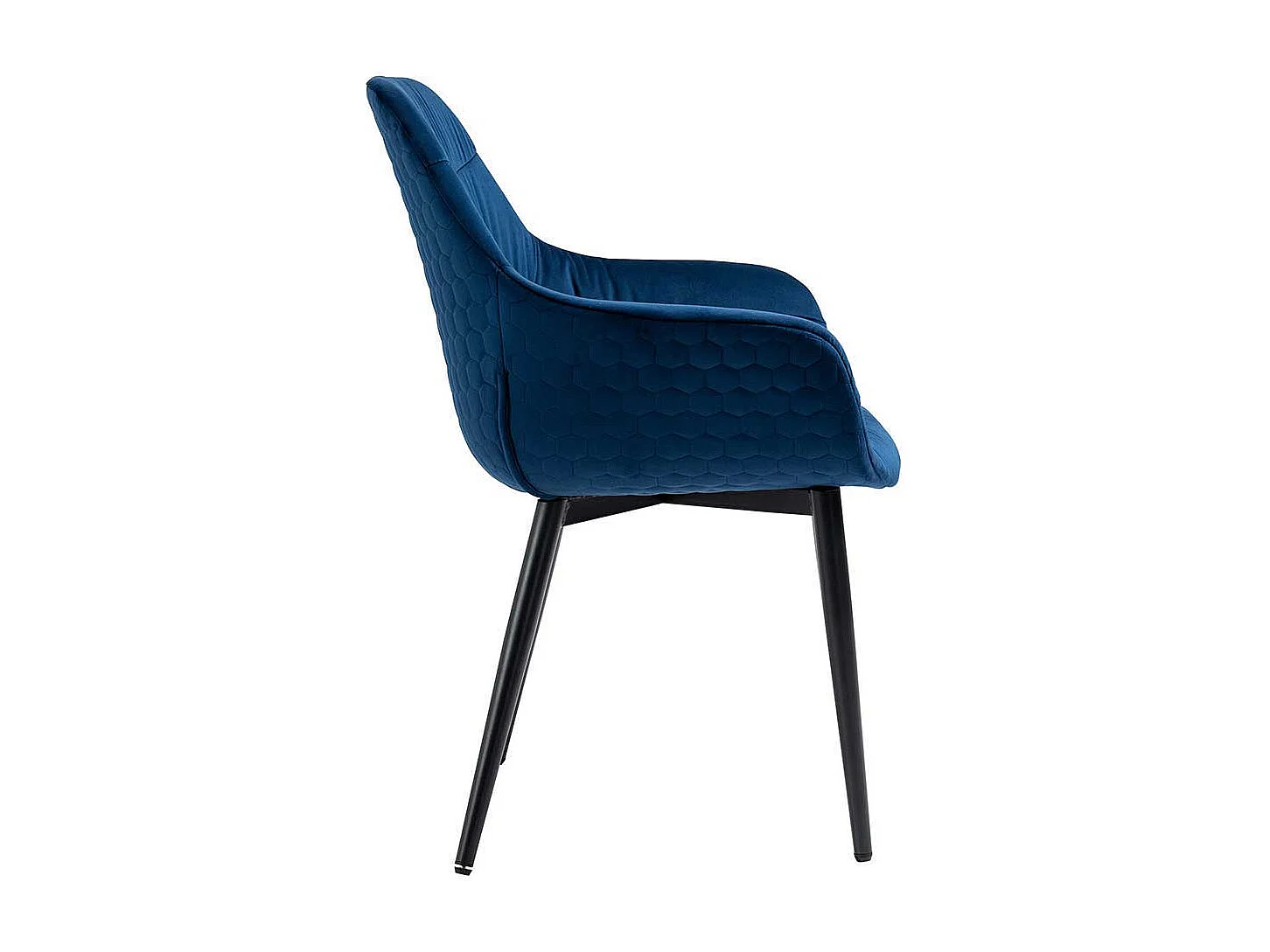 Polster Armlehnenstuhl in Blau Bezug aus Samt