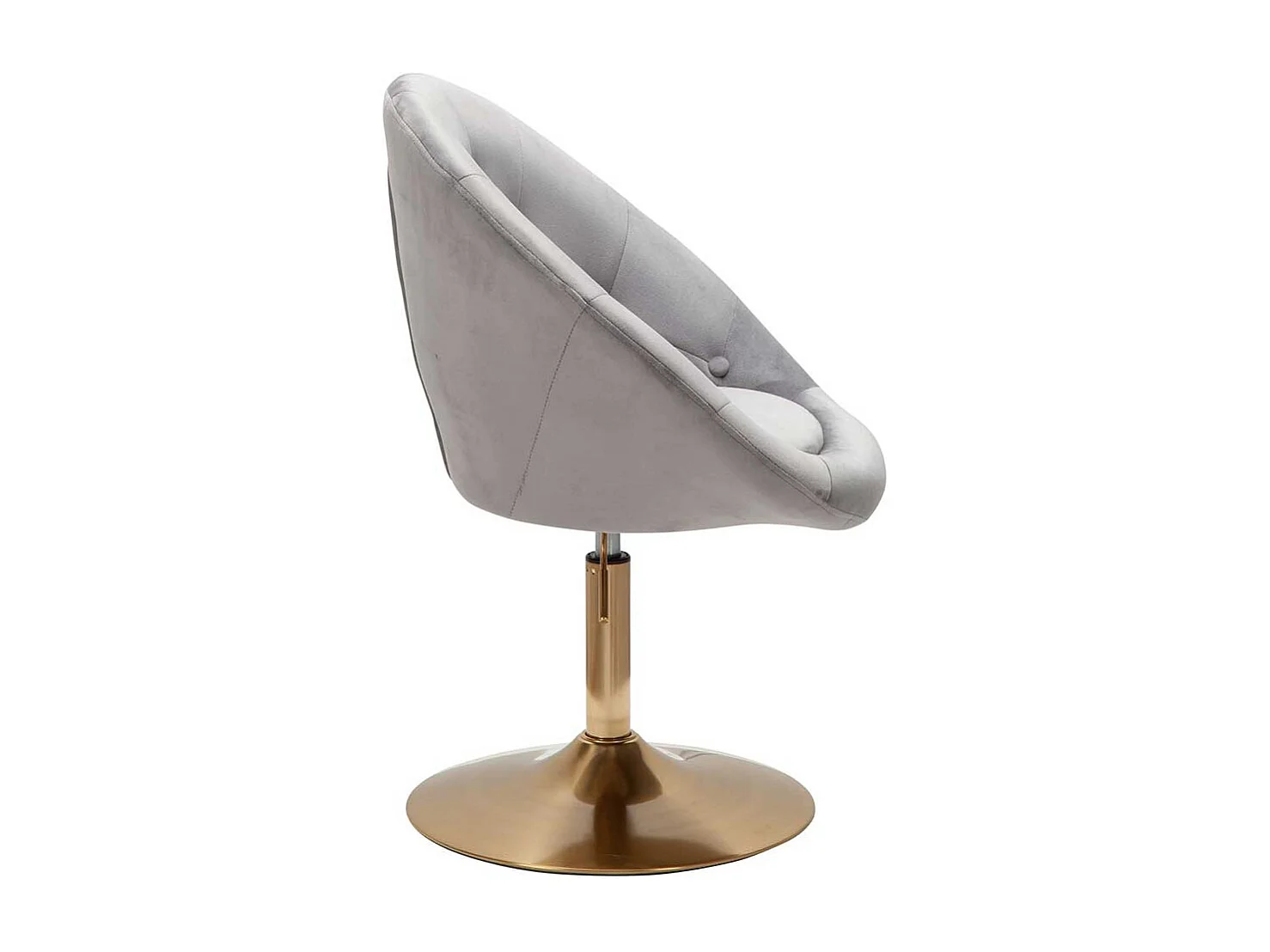 Retro Drehstühle in Grau Samt höhenverstellbar