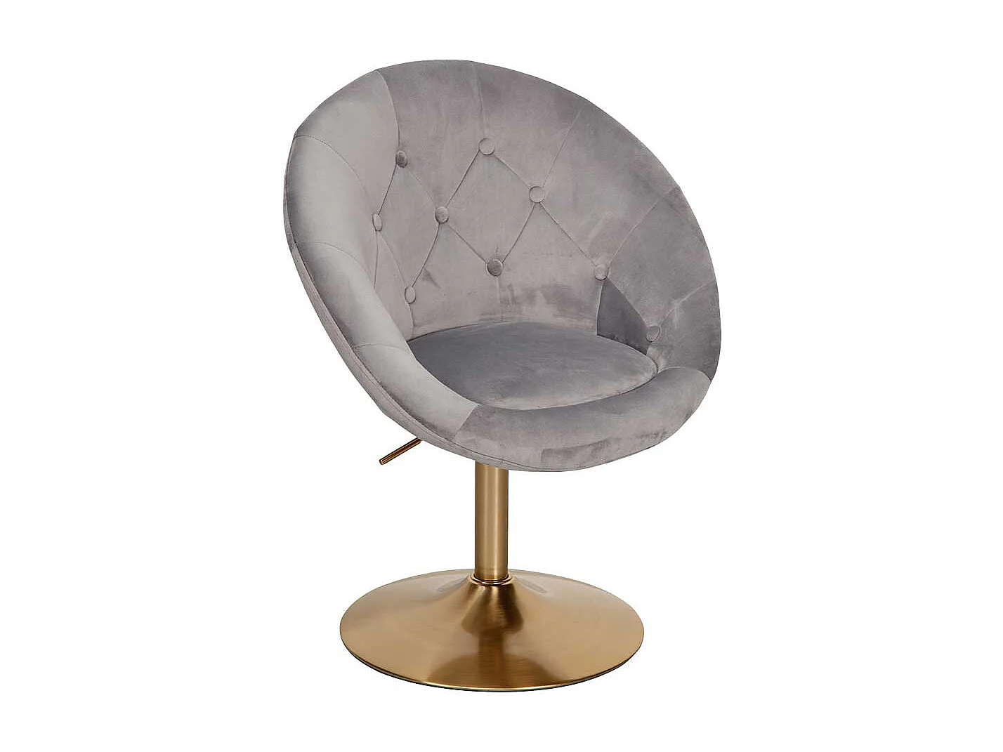 Retro Drehstühle in Grau Samt höhenverstellbar