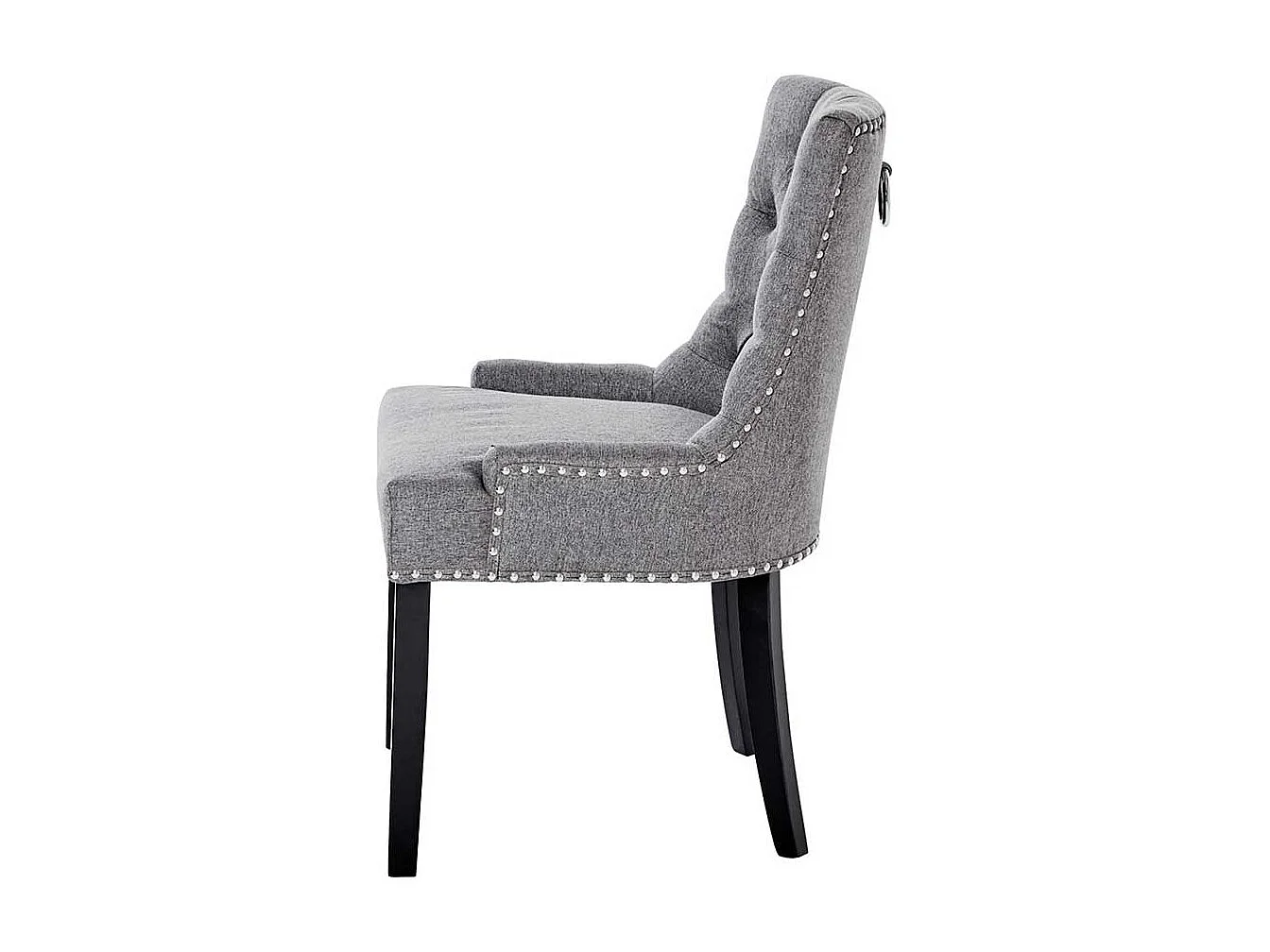 Polsterstuhl Esszimmer Stuhl im Chesterfield Look in Grau