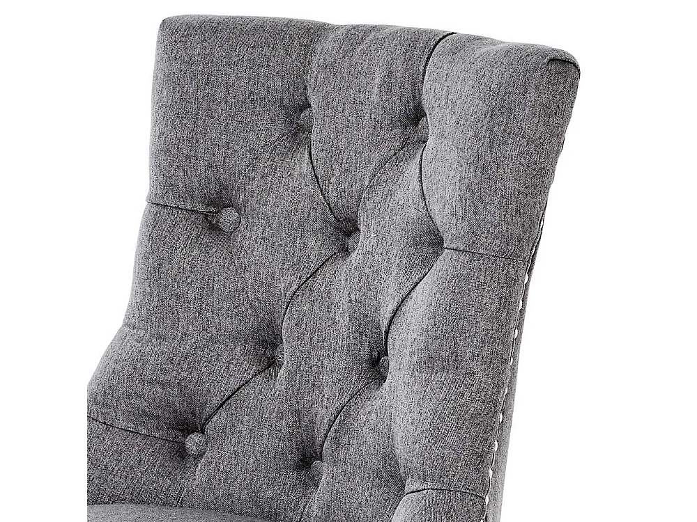 Polsterstuhl Esszimmer Stuhl im Chesterfield Look in Grau