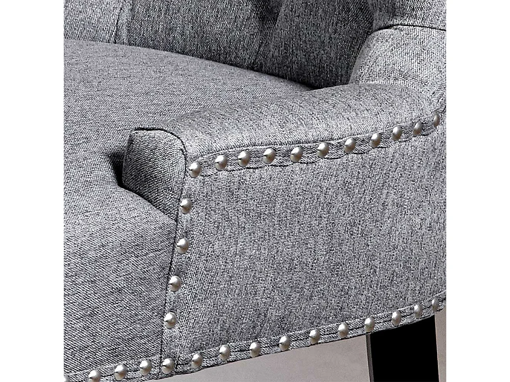 Polsterstuhl Esszimmer Stuhl im Chesterfield Look in Grau