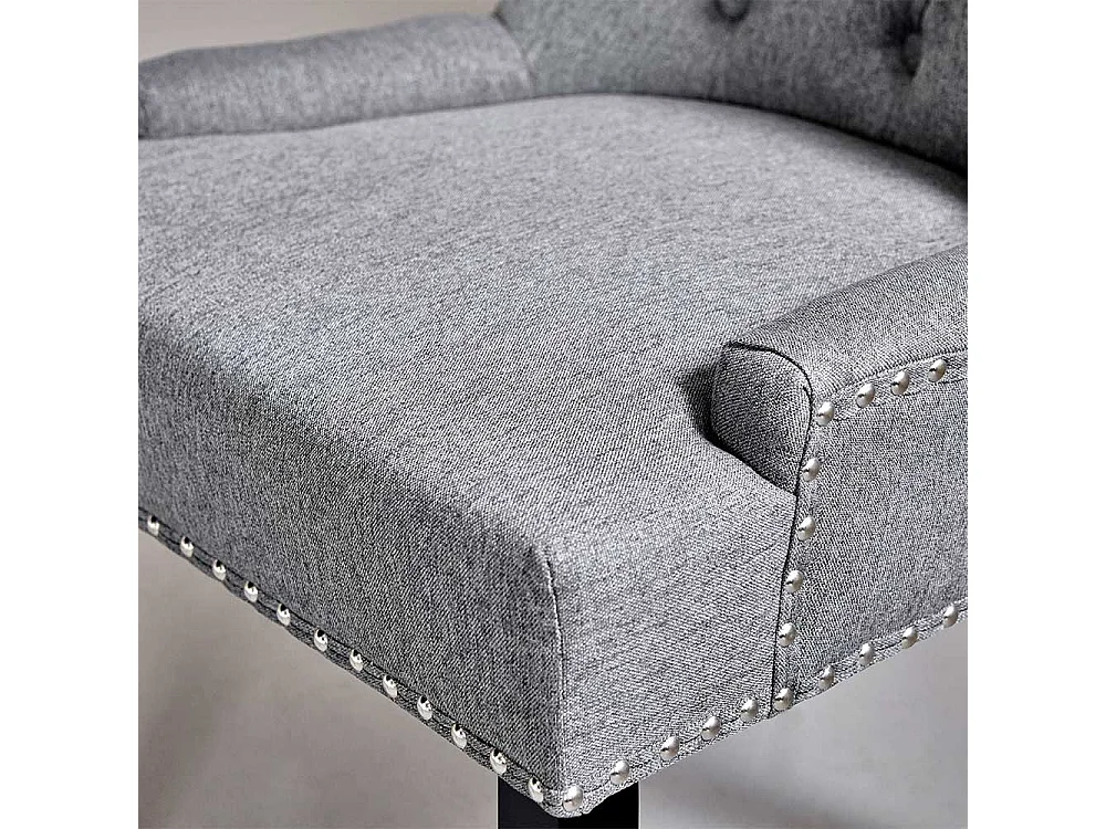 Polsterstuhl Esszimmer Stuhl im Chesterfield Look in Grau