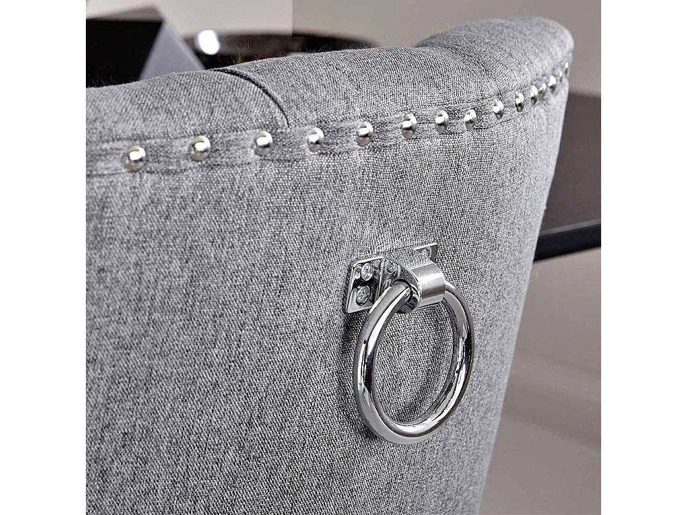 Polsterstuhl Esszimmer Stuhl im Chesterfield Look in Grau