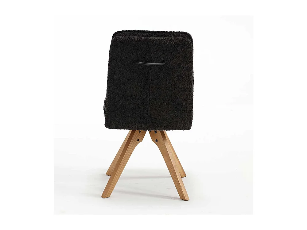 Stühle mit Boucle Bezug in Anthrazit Gestell aus Massivholz (2er Set)