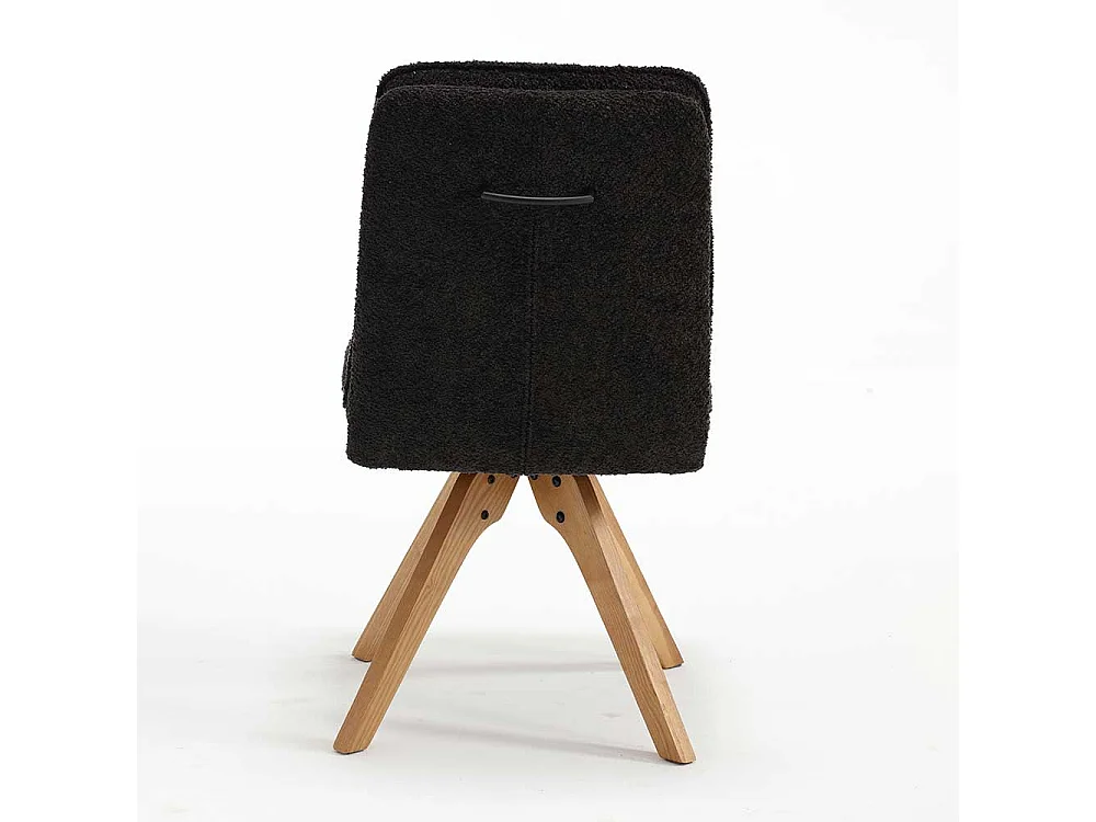 Stühle mit Boucle Bezug in Anthrazit Gestell aus Massivholz (2er Set)