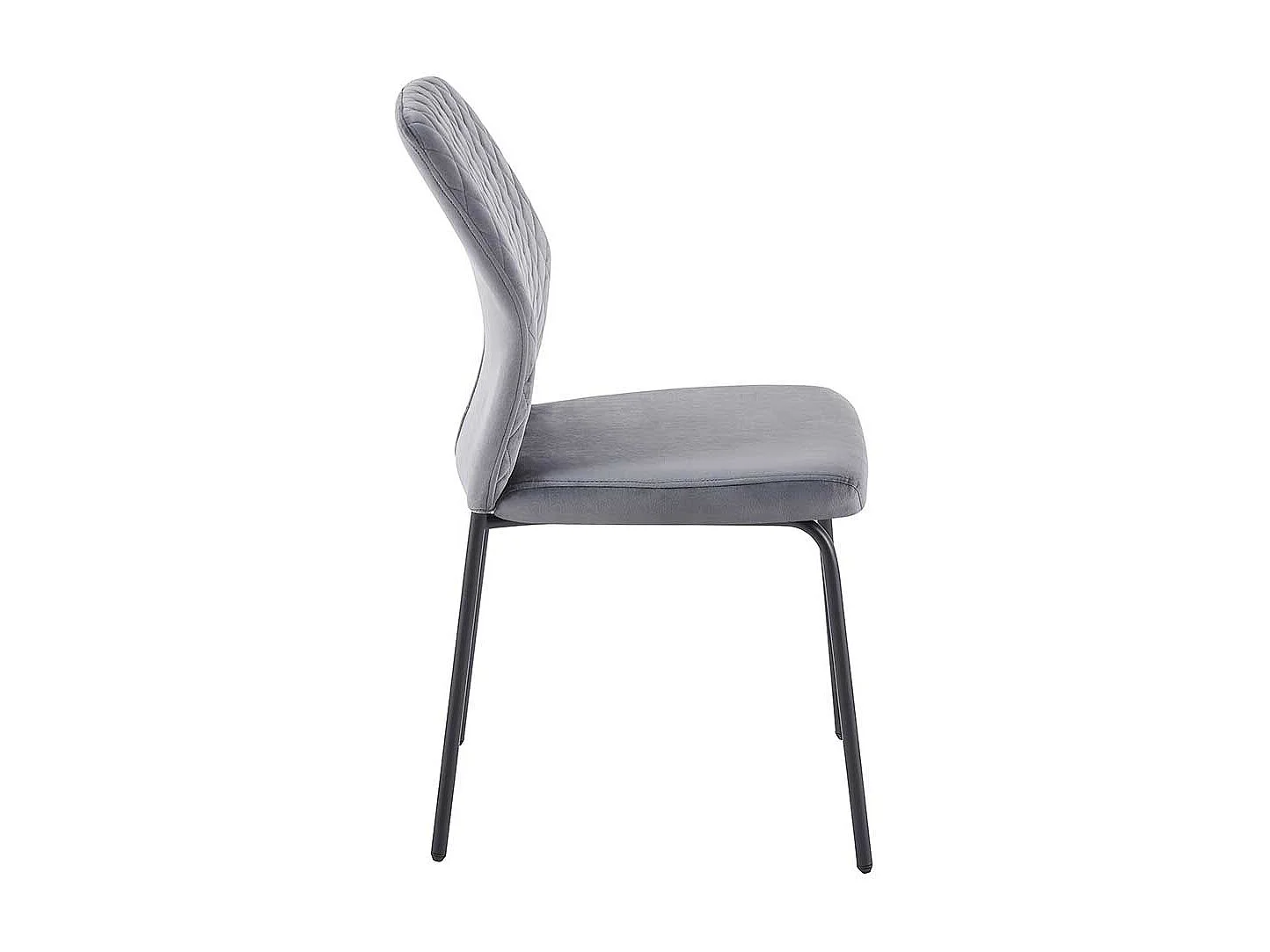 Kuechenstuhl Set Grau aus Samt und Metall 47 cm breit (2er Set)