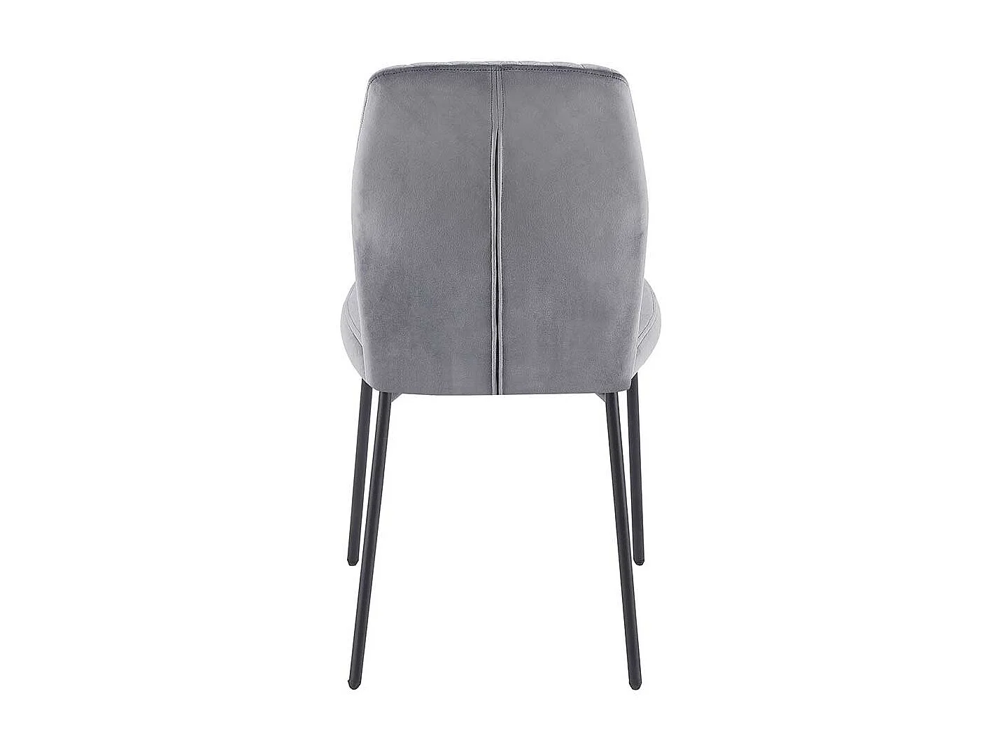 Kuechenstuhl Set Grau aus Samt und Metall 47 cm breit (2er Set)