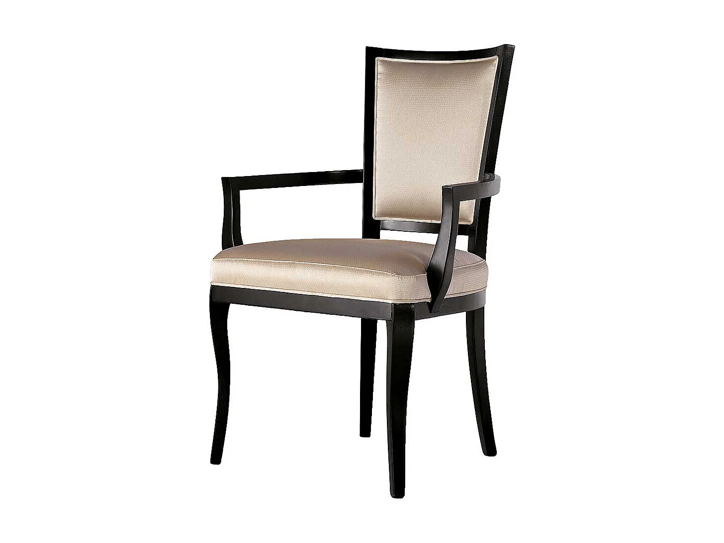 Esszimmerarmlehnstuhl in Beige und Schwarz italienisches Design