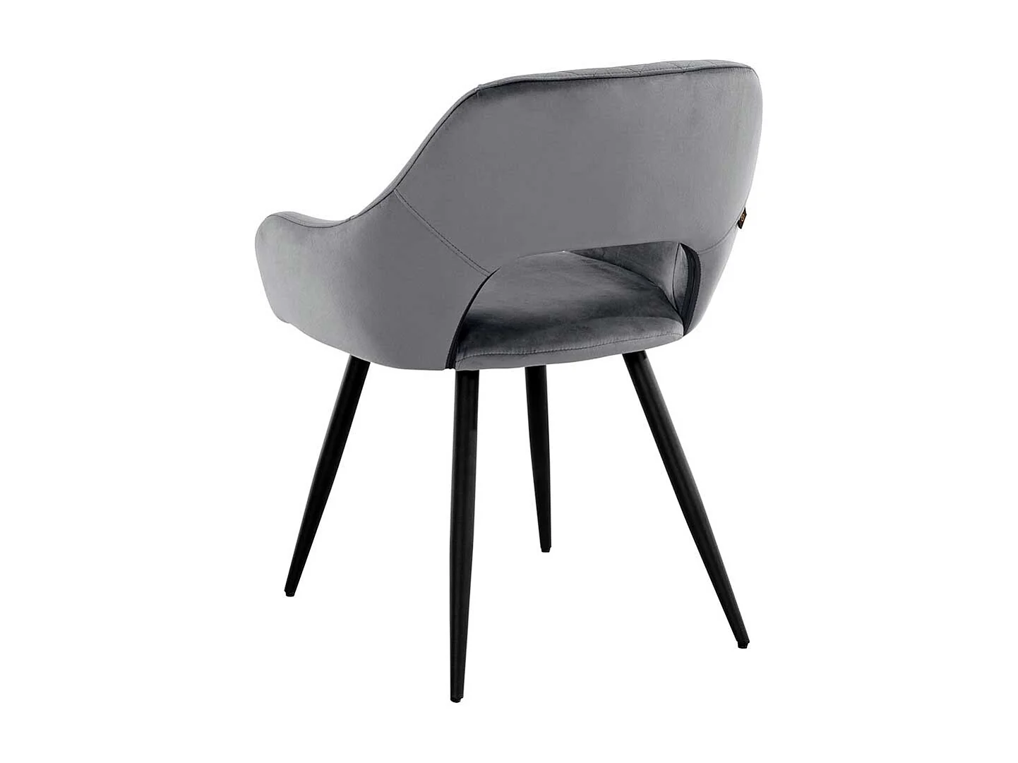 Samtbezug Armlehner in Grau Gestell aus Metall (2er Set)