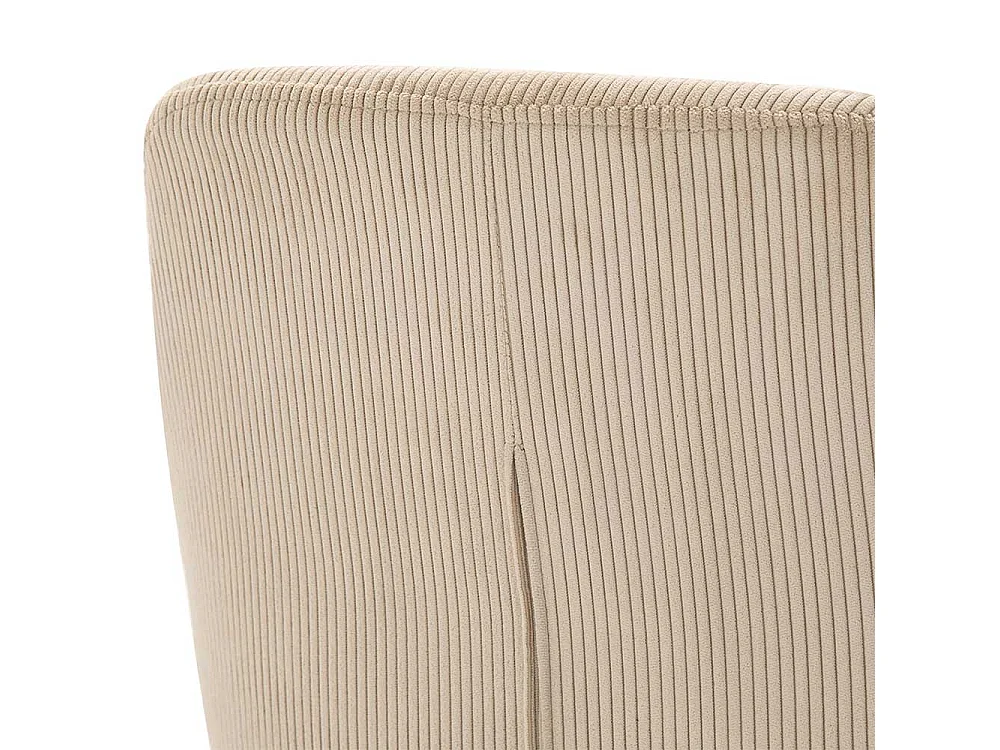 Cord Esstischstühle in Beige schwarzes Metallgestell (2er Set)
