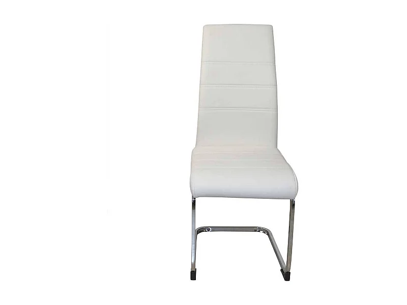 Hochlehner Esszimmer Schwinggestell Bezug Kunstleder weiß (2er Set)