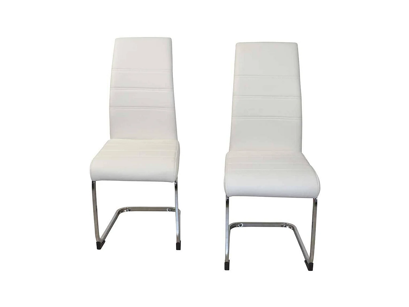 Hochlehner Esszimmer Schwinggestell Bezug Kunstleder weiß (2er Set)