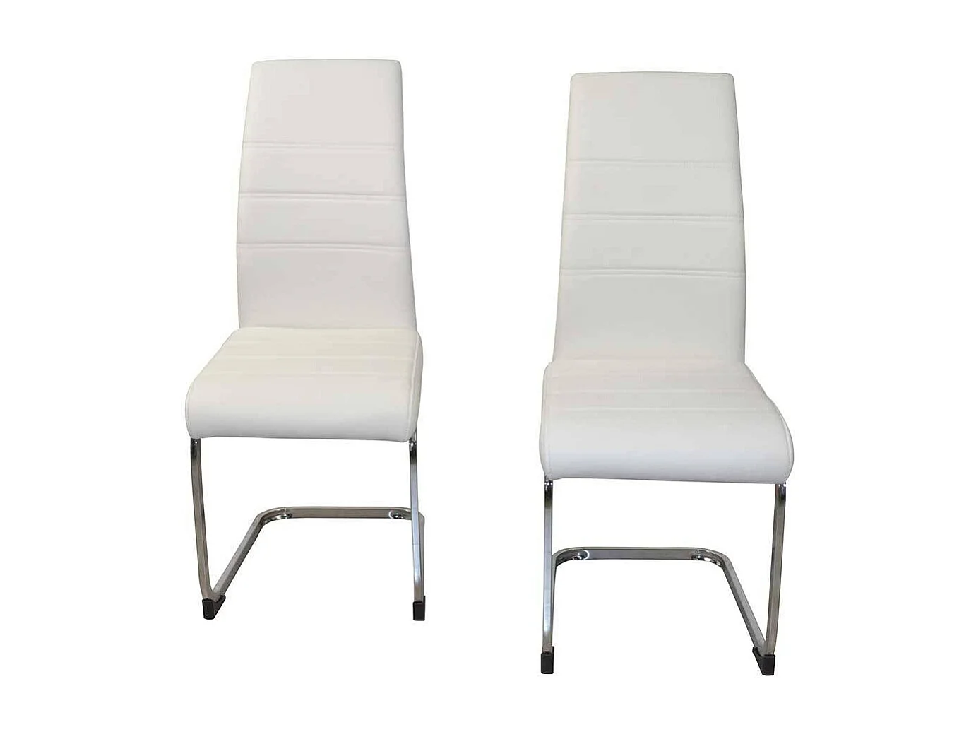 Hochlehner Esszimmer Schwinggestell Bezug Kunstleder weiß (2er Set)