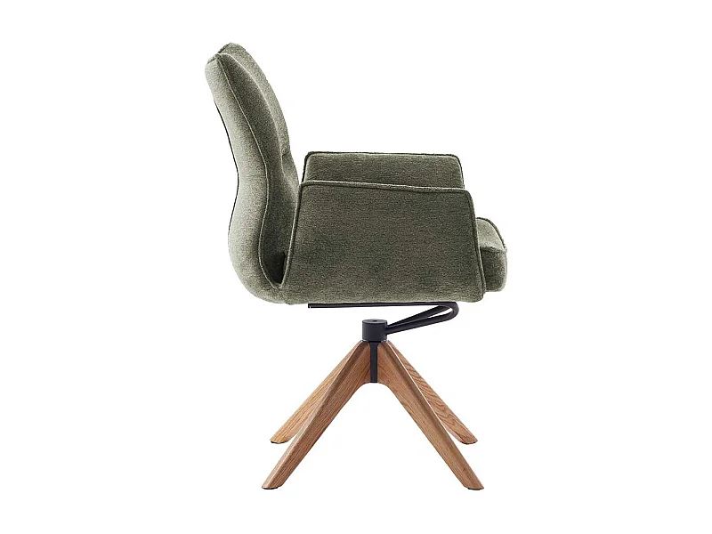 Stuhl Küche Kuechenstuhl mit Armlehnen aus Chenillegewebe (2er Set)