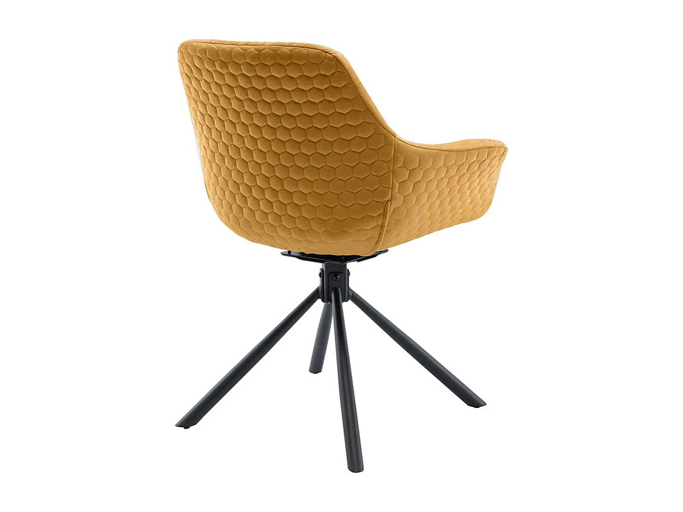 Samt Armlehnenstuhl gelb modern drehbar Gestell aus Metall