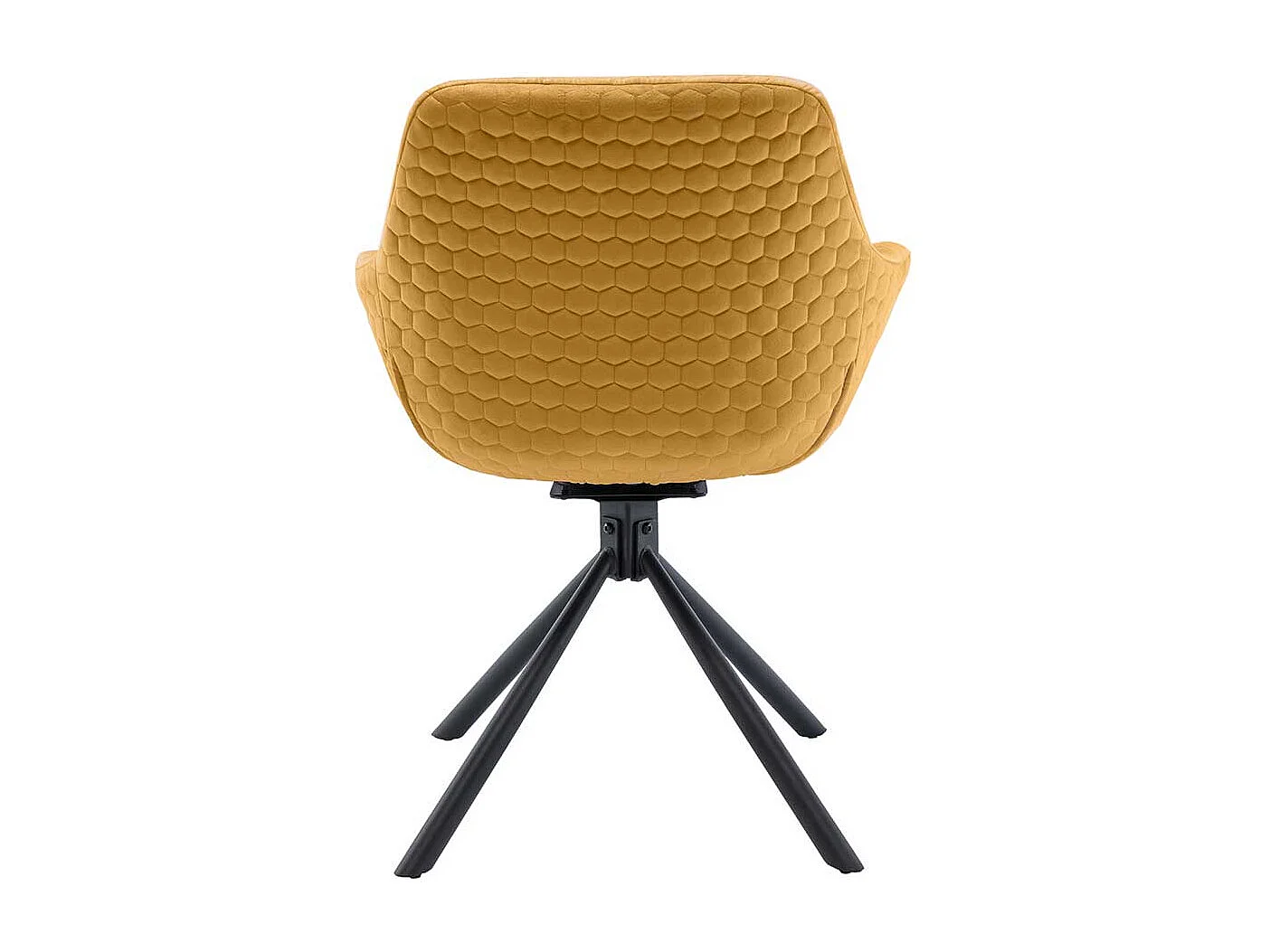 Samt Armlehnenstuhl gelb modern drehbar Gestell aus Metall