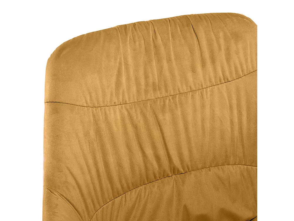 Samt Armlehnenstuhl gelb modern drehbar Gestell aus Metall