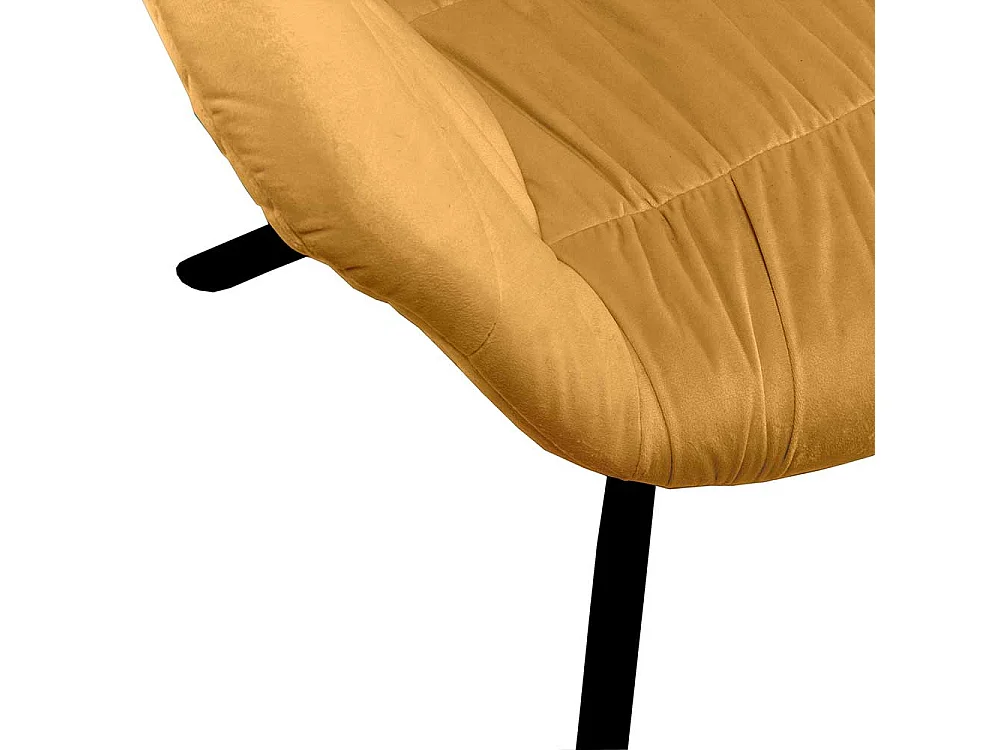 Samt Armlehnenstuhl gelb modern drehbar Gestell aus Metall