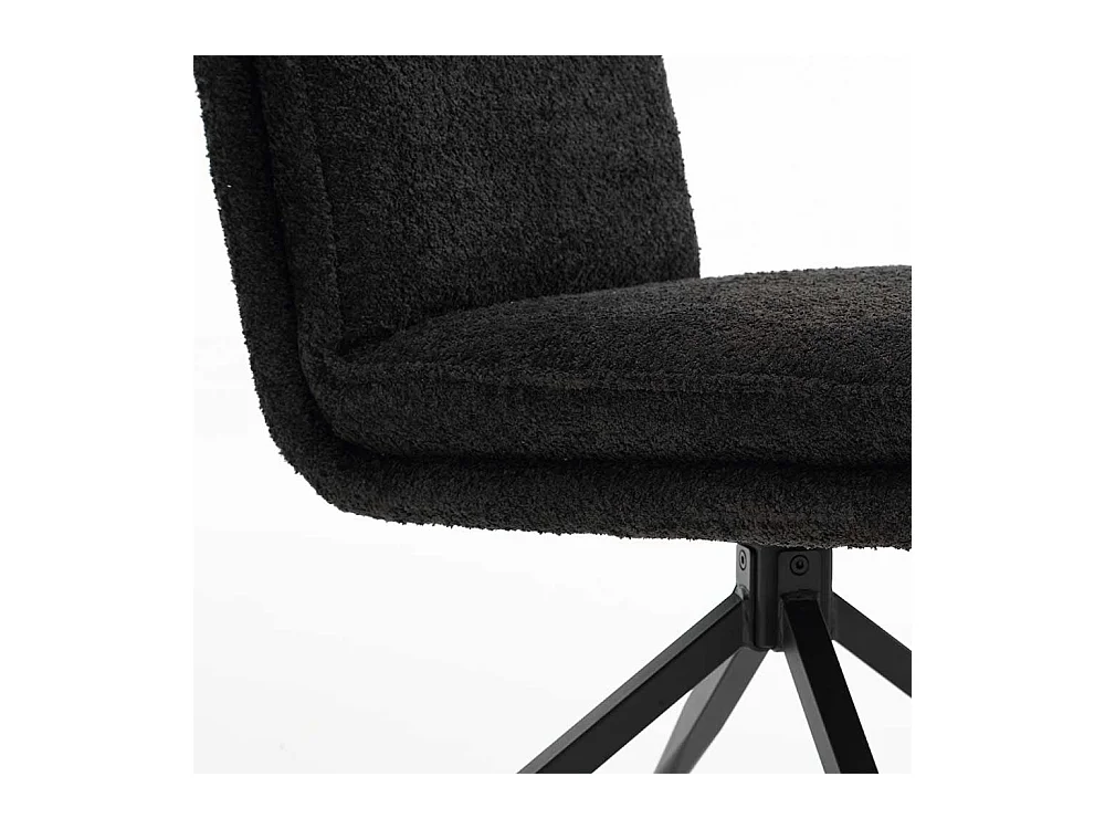 Boucle Stühle in Anthrazit mit Gestell aus Metall 51 cm breit (2er Set)