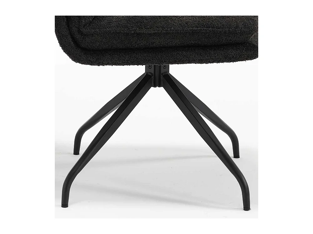 Boucle Stühle in Anthrazit mit Gestell aus Metall 51 cm breit (2er Set)