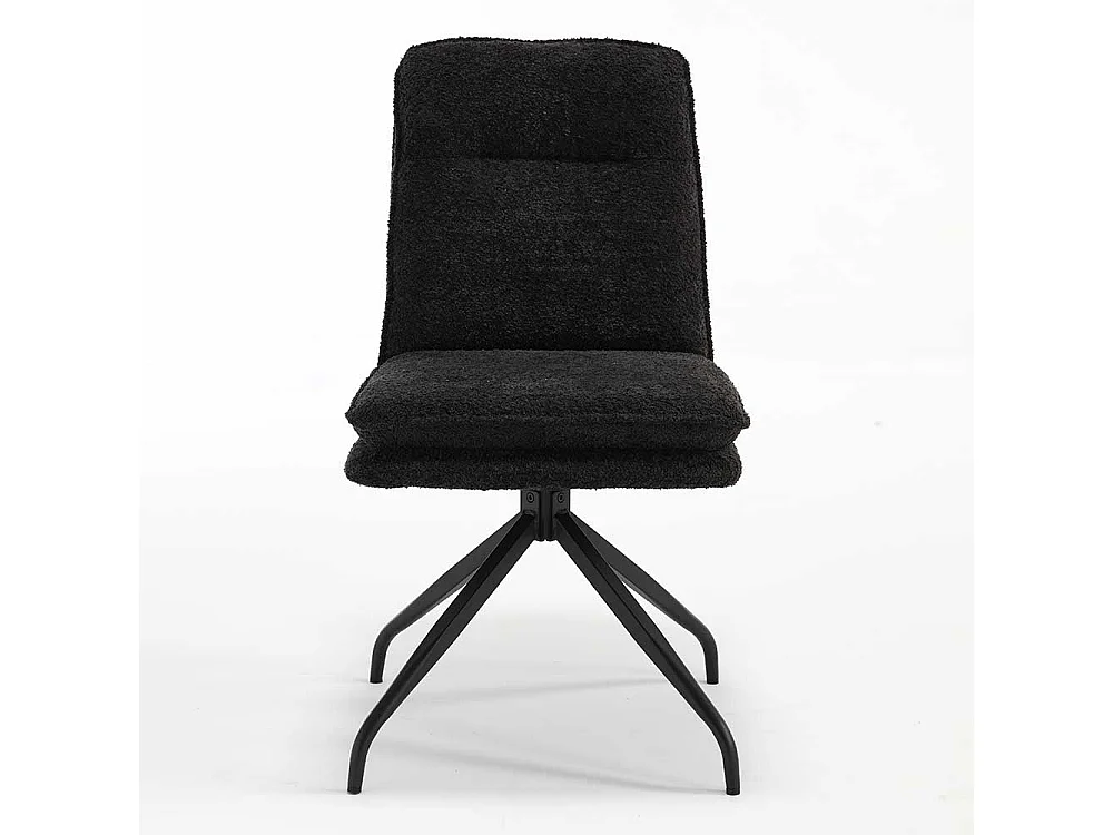 Boucle Stühle in Anthrazit mit Gestell aus Metall 51 cm breit (2er Set)