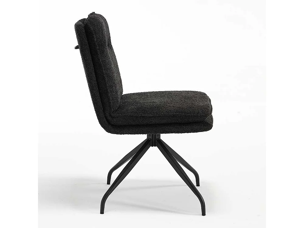 Boucle Stühle in Anthrazit mit Gestell aus Metall 51 cm breit (2er Set)