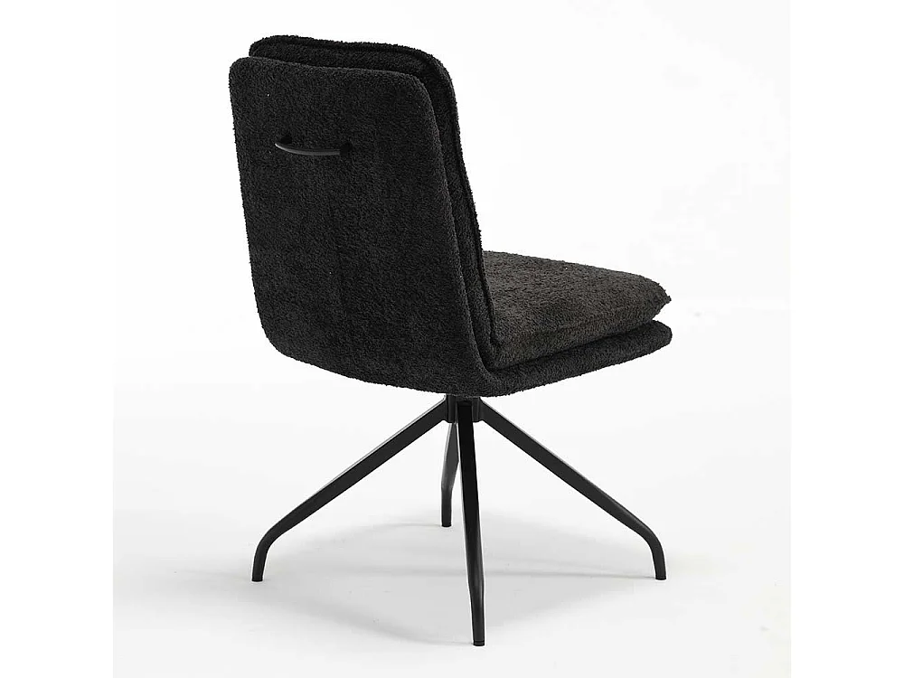 Boucle Stühle in Anthrazit mit Gestell aus Metall 51 cm breit (2er Set)