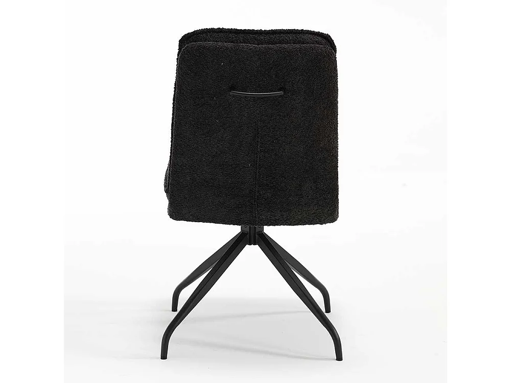 Boucle Stühle in Anthrazit mit Gestell aus Metall 51 cm breit (2er Set)