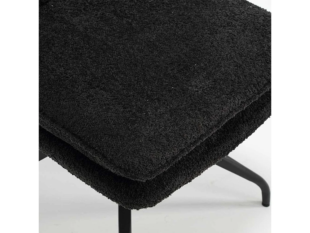 Boucle Stühle in Anthrazit mit Gestell aus Metall 51 cm breit (2er Set)