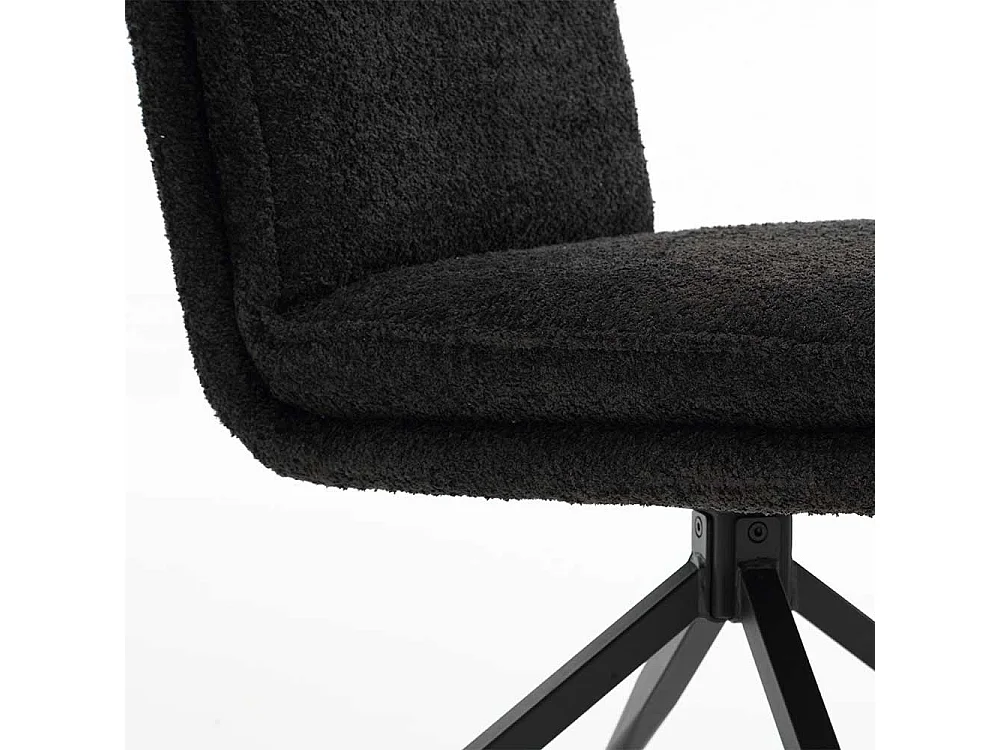 Boucle Stühle in Anthrazit mit Gestell aus Metall 51 cm breit (2er Set)