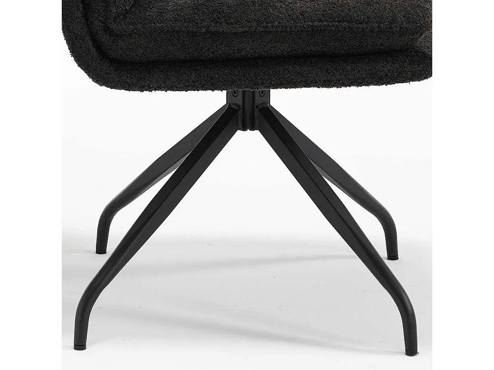 Boucle Stühle in Anthrazit mit Gestell aus Metall 51 cm breit (2er Set)