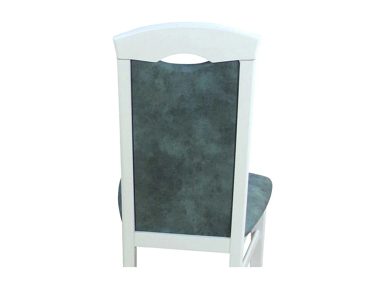 Stuhl Set in Weiß Holz Grau Blau Microfaser (2er Set)