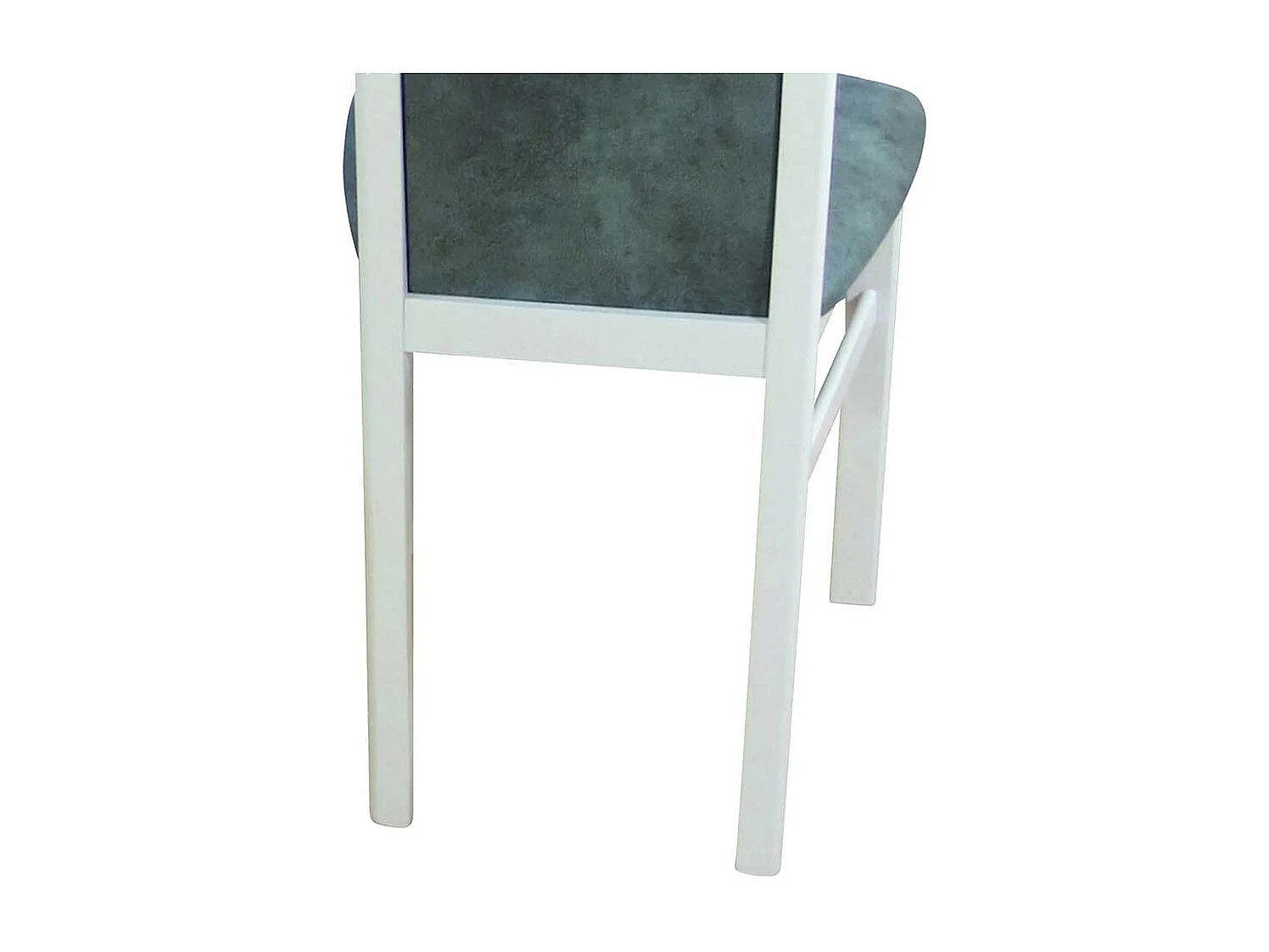 Stuhl Set in Weiß Holz Grau Blau Microfaser (2er Set)