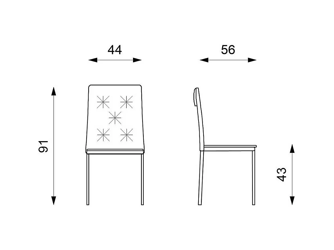Esstisch Stühle in modernem Design Microfaser in Gelb (4er Set)