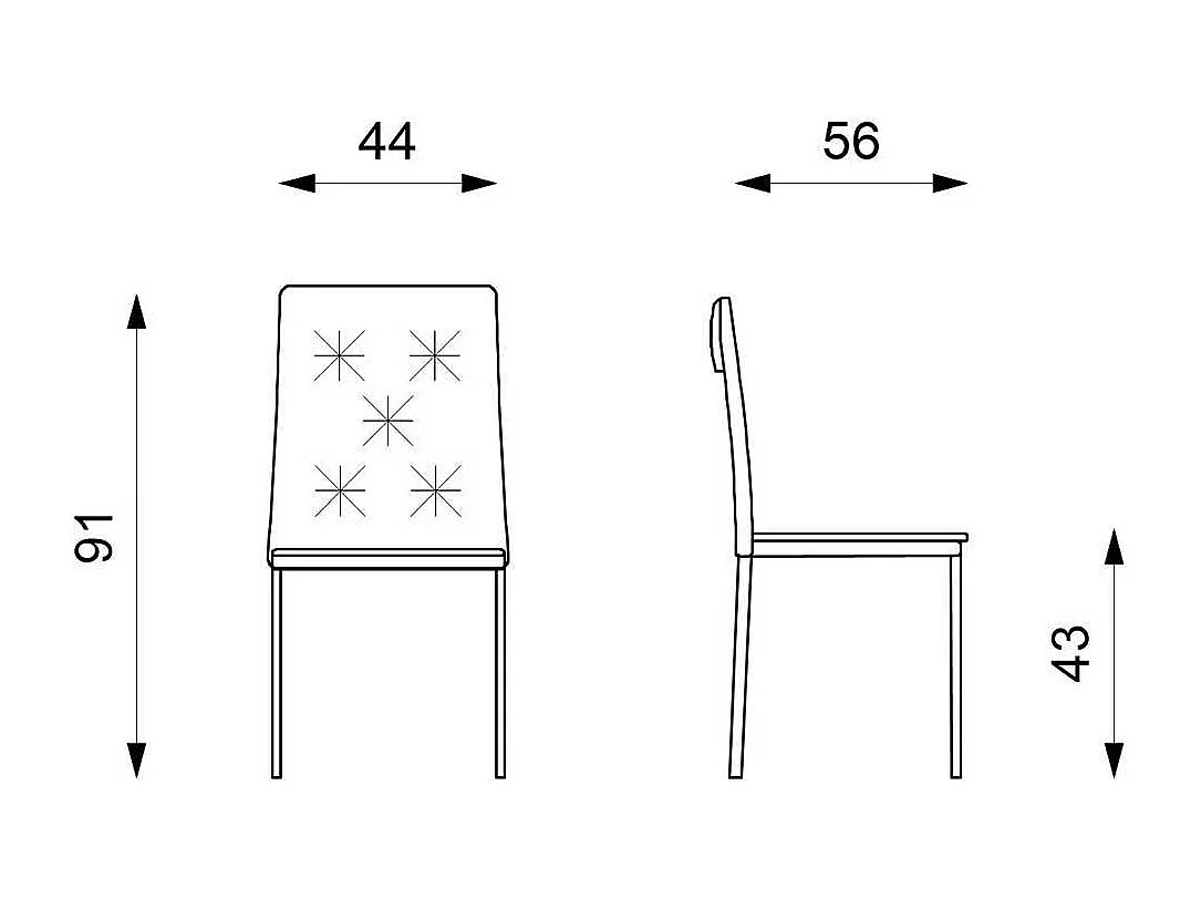 Esstisch Stühle in modernem Design Microfaser in Gelb (4er Set)