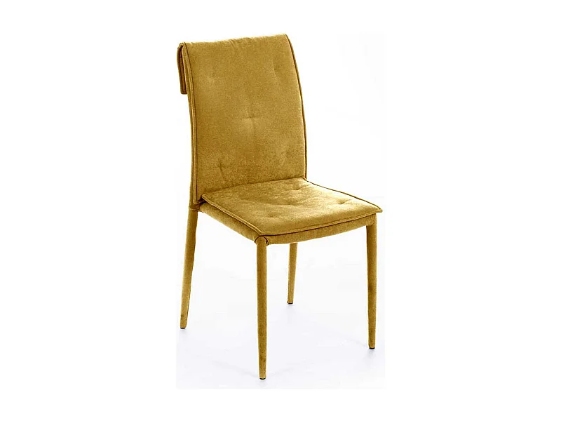 Esstisch Stühle in modernem Design Microfaser in Gelb (4er Set)