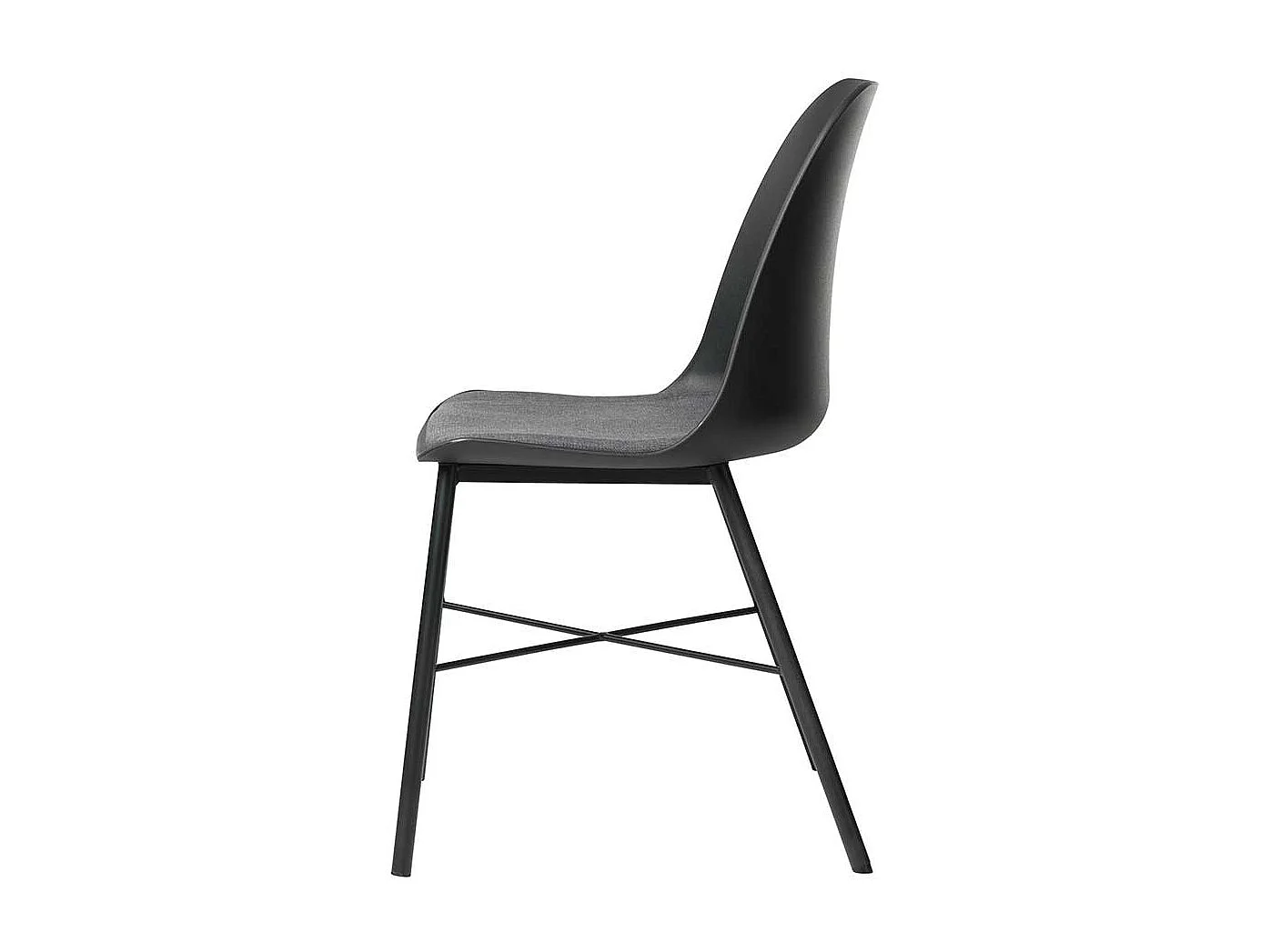 Küchenstühle in Schwarz und Grau Kunststoff (2er Set)