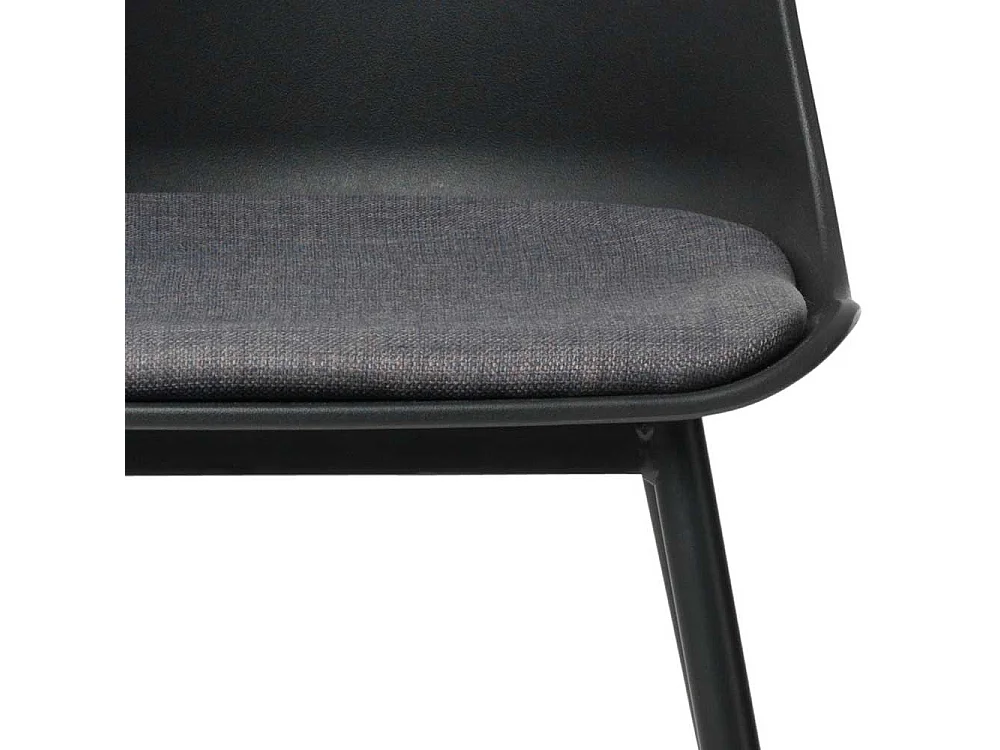 Küchenstühle in Schwarz und Grau Kunststoff (2er Set)