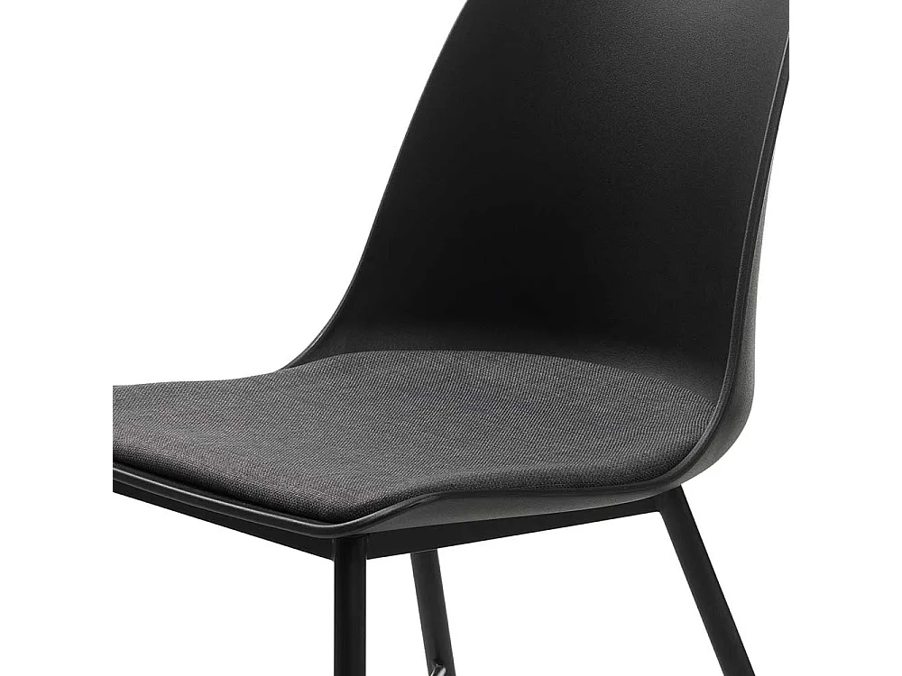 Küchenstühle in Schwarz und Grau Kunststoff (2er Set)