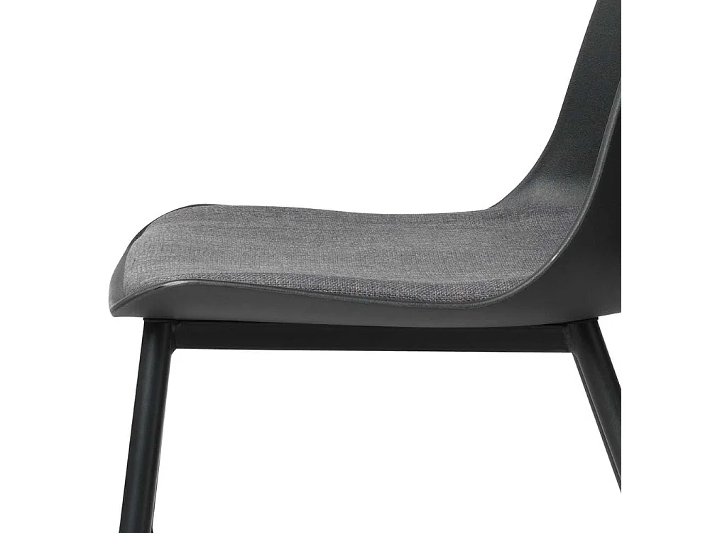 Küchenstühle in Schwarz und Grau Kunststoff (2er Set)