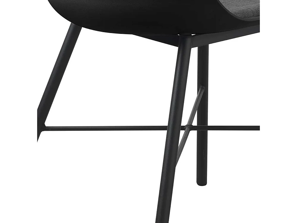 Küchenstühle in Schwarz und Grau Kunststoff (2er Set)