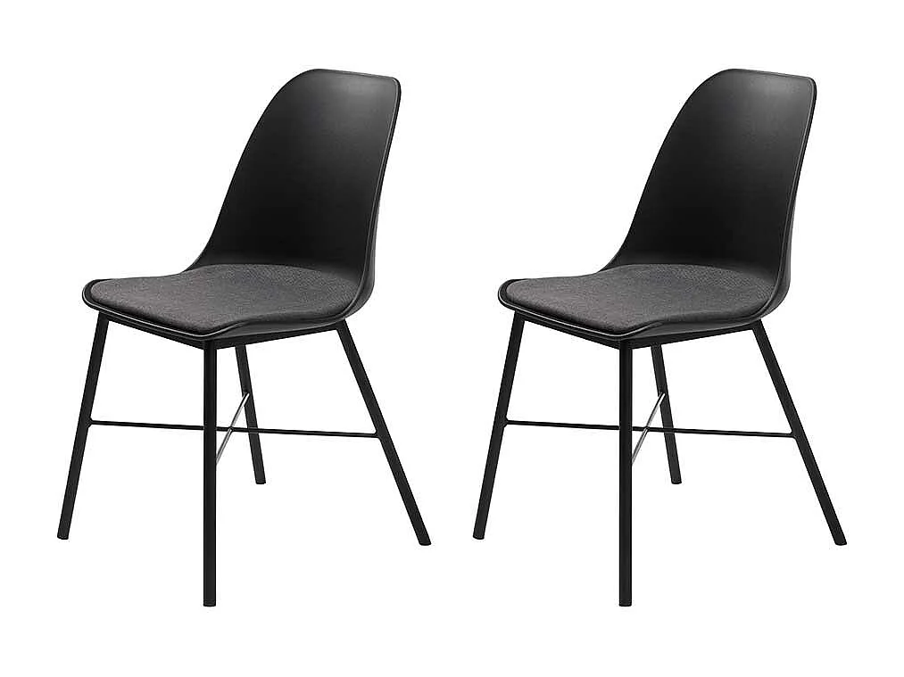 Küchenstühle in Schwarz und Grau Kunststoff (2er Set)
