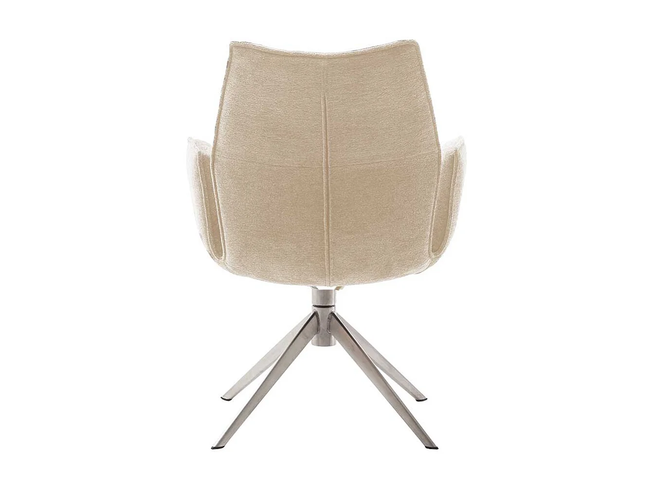 Stuhl Küche Armlehnstuhl in Cremeweiß mit Gestell aus Metall (2er Set)