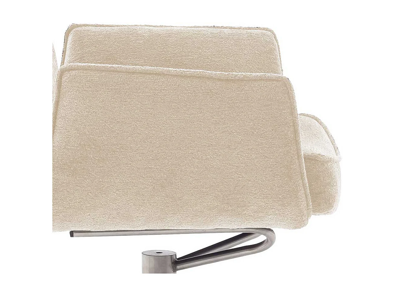 Stuhl Küche Armlehnstuhl in Cremeweiß mit Gestell aus Metall (2er Set)